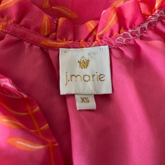 J. Marie Maeve Floral Dress XS Pink Orange - Picture 9 of 10